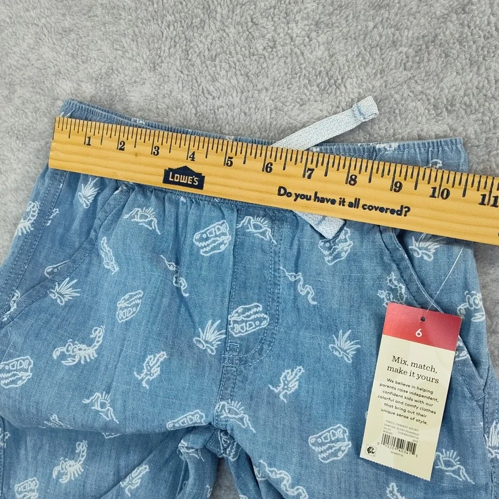 365 Kids Garanimals Boys Size 6 Shorts Blue Dinosaurs‎ Fun  Pull-On NEW 👀📸📏